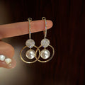 Luxury Oversized White Pearl Inlaid Zircon Earrings