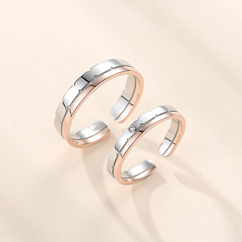 New Silver Couple Track Ring
