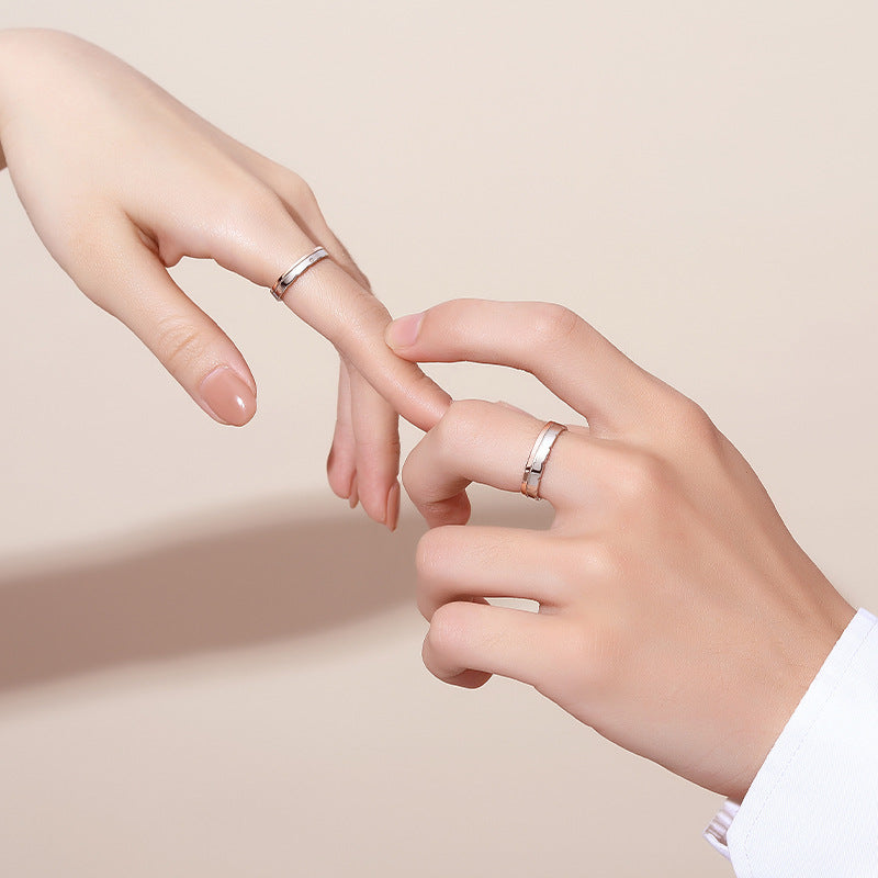 New Silver Couple Track Ring