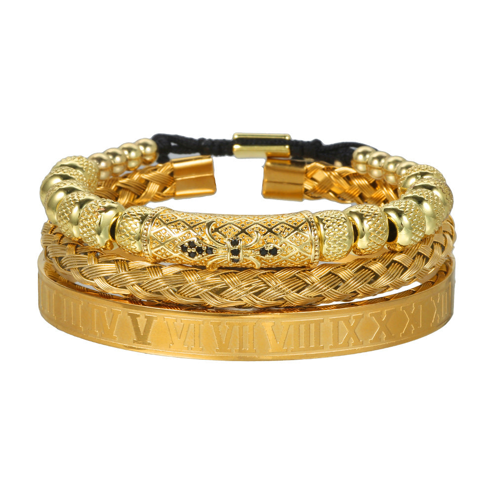 Vintage Woven Lace Bracelet with Zircon Accents