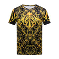 Men's 3D Printed Gold Geometric Pattern T-Shirt