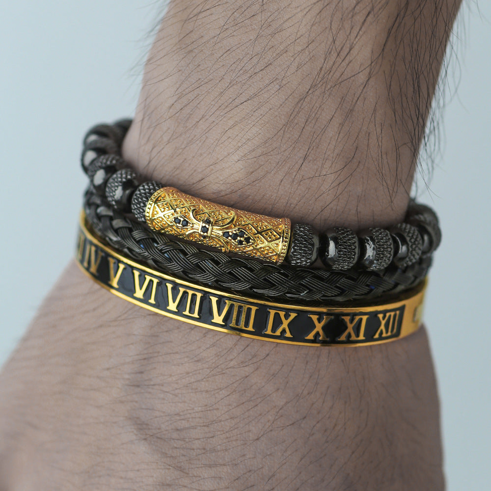 Vintage Woven Lace Bracelet with Zircon Accents